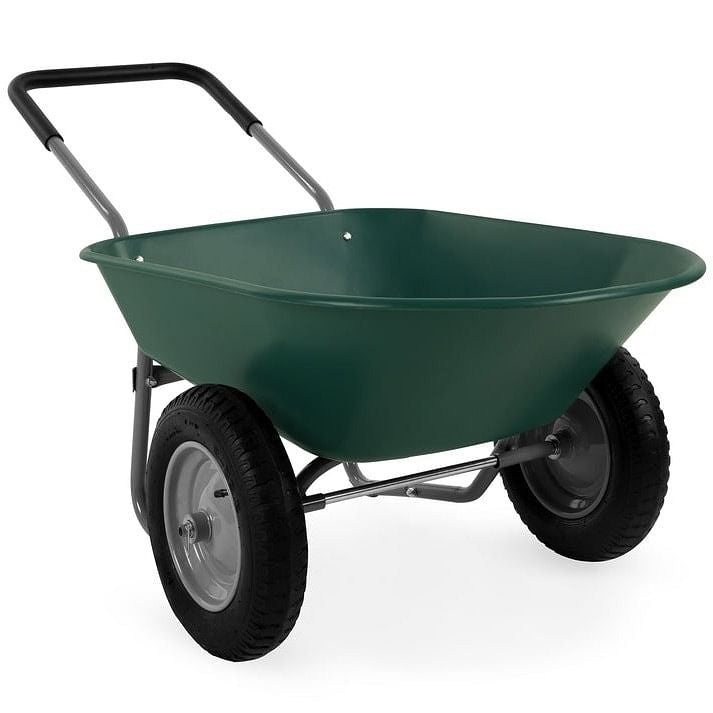 Heavy Duty 2-Wheel Multipurpose Rust Proof Wheelbarrow - Green-2