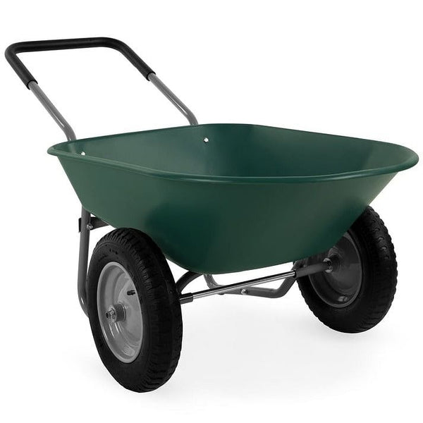 Heavy Duty 2-Wheel Multipurpose Rust Proof Wheelbarrow - Green-2