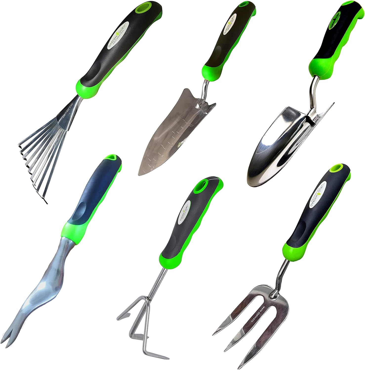 Stainless Steel 6pc Garden Tool Set Trowel Rake Weeder