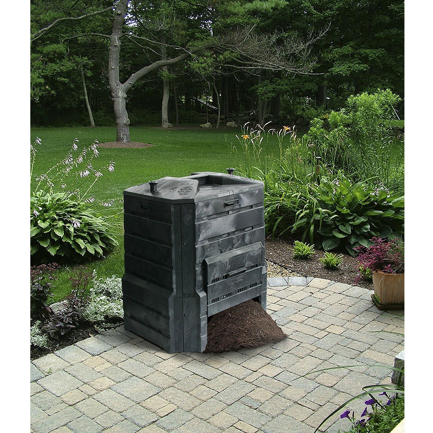 94 Gallon Black Plastic Compost Bin Home Garden Composter