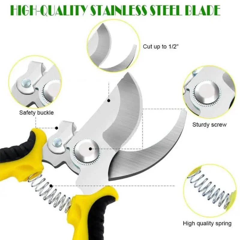 Heavy Duty Pruning Shears Stainless Steel Rust Proof Garden