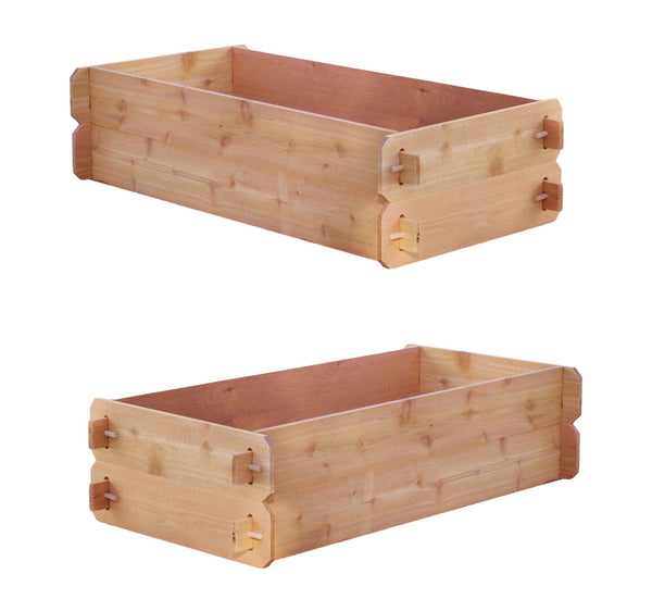 SET OF 2 Timberlane Gardens Easy Raised Garden Bed Kits. Double Deep. Select Cedar. Mortise & Tenon. 2' W x 4' L