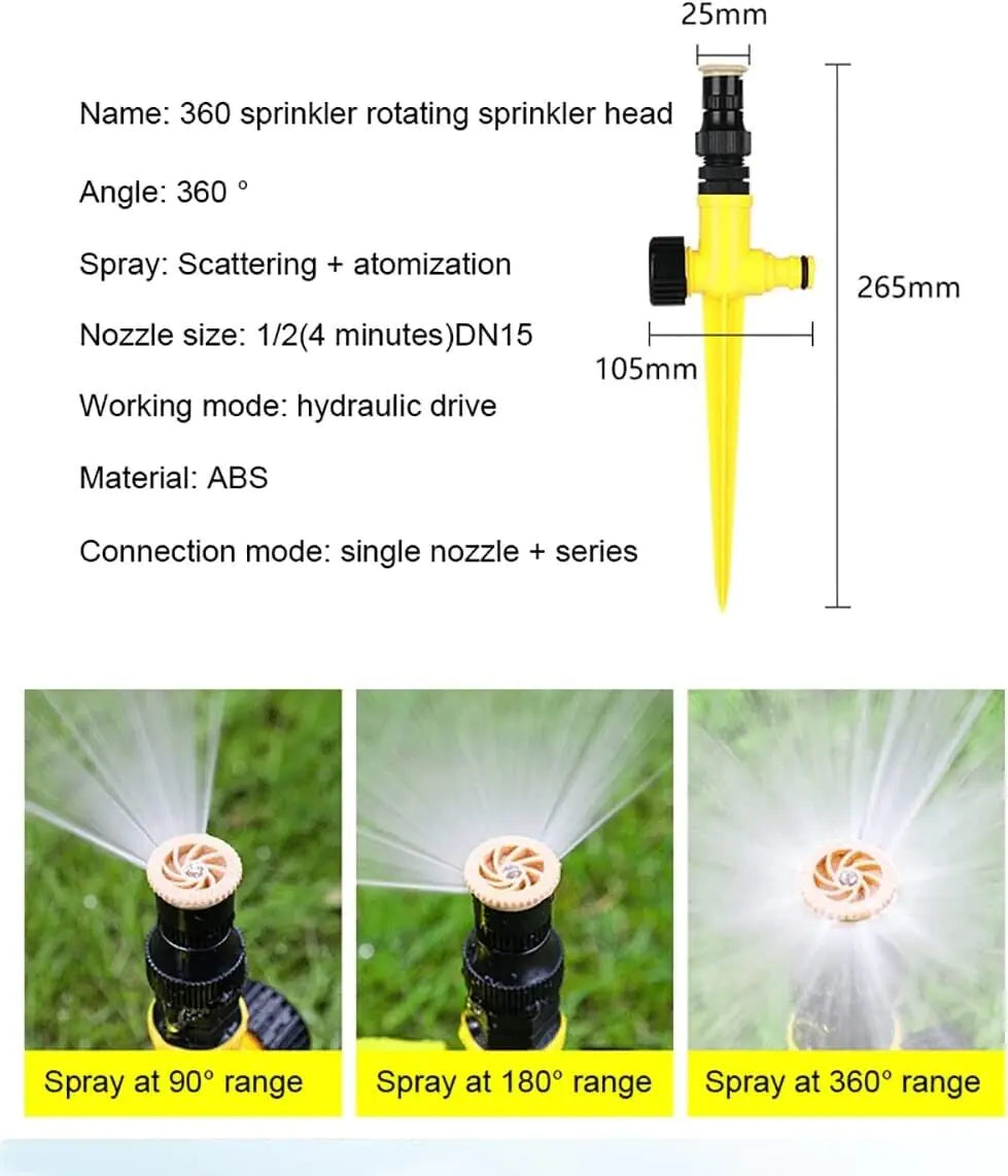 360 Rotation Garden Sprinkler Auto Irrigation Lawn Water Saver